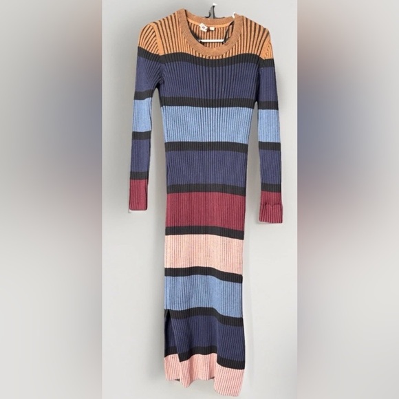 dolan Dresses & Skirts - DOLAN Anthropologie $160 Sweater Dress Ribbed Striped Midi Bodycon Size M